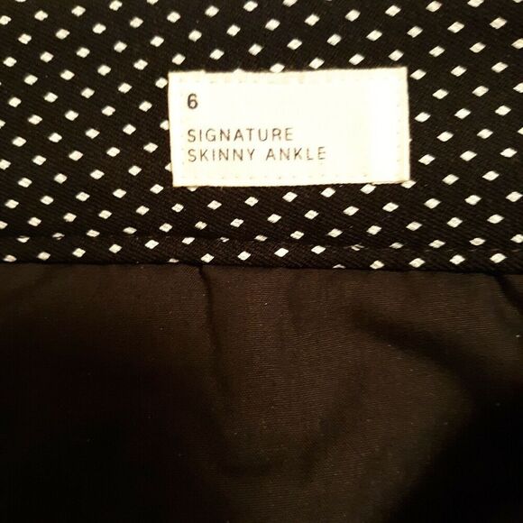 GAP Signature Skinny Ankle Stretch Black White Polka Dot Pants Size 6 LN - Picture 8 of 8